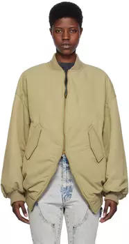 Утепленный бомбер цвета хаки We11Done