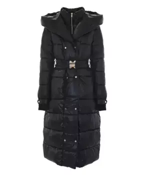 Утепленный двубортный пуховик с поясом Kocca, черный