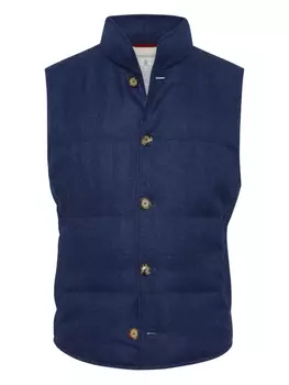 Утепленный джинсовый жилет Brunello Cucinelli, синий