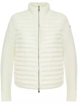Утепленный кардиган на молнии от Moncler, белый