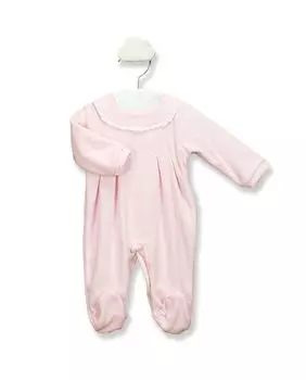 Утепленный комбинезон для девочки в горошек BABID, розовый