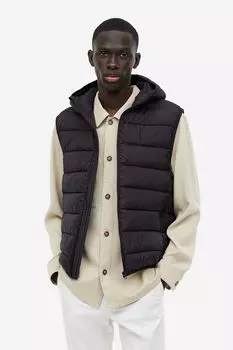 Утепленный легкий жилет H&M, черный