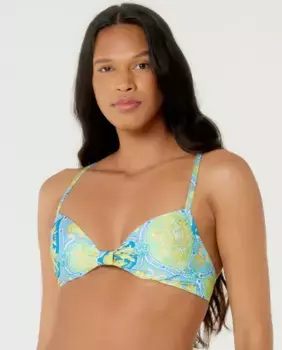 Утепленный лиф бикини-балконет с принтом Blueman, синий