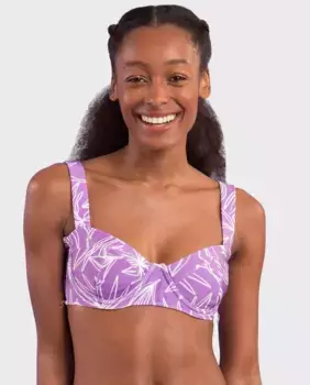 Утепленный лиф бикини-балконет с принтом Ro de Sol, фиолетовый