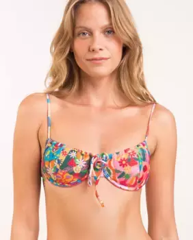 Утепленный лиф бикини-балконет с принтом Ro de Sol, мультиколор