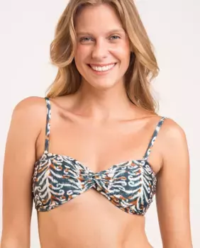 Утепленный лиф бикини-бандо с принтом Ro de Sol, мультиколор