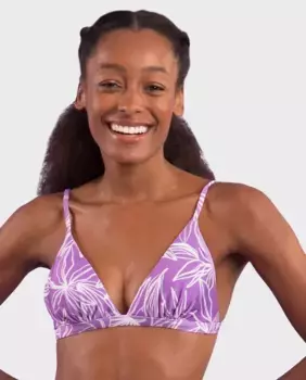 Утепленный лиф бикини с треугольными чашками и принтом Ro de Sol, фиолетовый