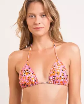Утепленный лиф бикини с треугольными чашками и принтом Ro de Sol, розовый