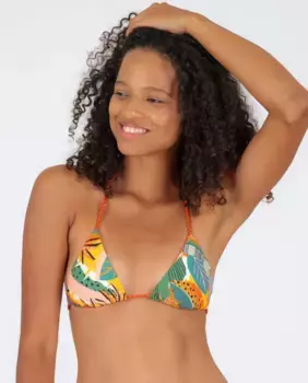 Утепленный лиф бикини с треугольными чашками и принтом Ro de Sol, мультиколор