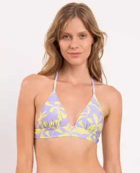 Утепленный лиф бикини с треугольными чашками и принтом Ro de Sol, фиолетовый