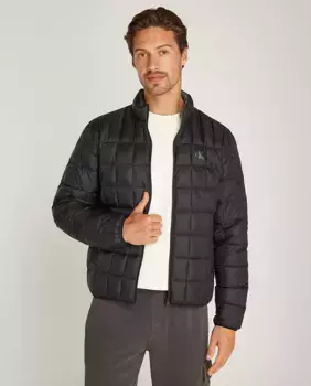 Утепленный мужской пуховик с высоким воротником Calvin Klein Jeans, черный