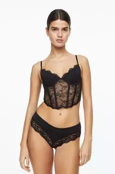 Утепленный полукорсет из кружева H&amp;M, черный