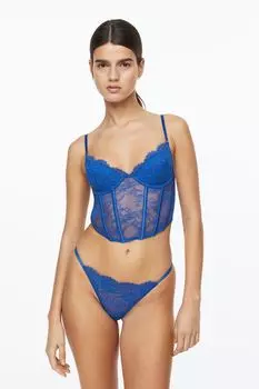 Утепленный полукорсет из кружева H&amp;M, ярко-голубой