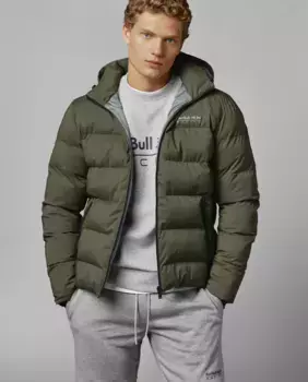 Утепленный пуховик Red Bull Racing унисекс с регулируемым капюшоном Pepe Jeans, темно-зеленый