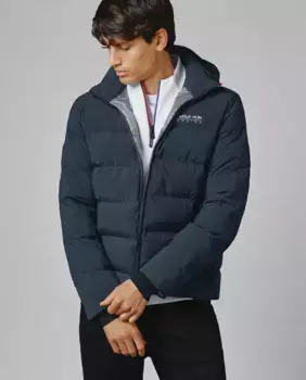 Утепленный пуховик унисекс с регулируемым капюшоном Pepe Jeans, темно-синий