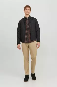 Утепленный стеганый бомбер Jack & Jones, черный