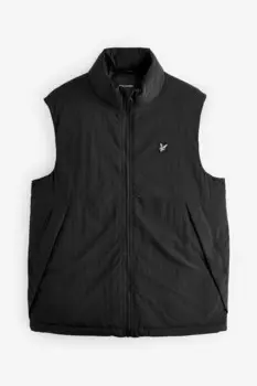 Утепленный стеганый жилет Lyle & Scott, черный