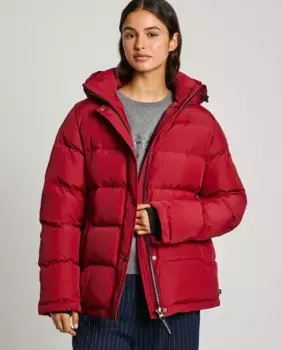 Утепленный женский пуховик с регулируемым капюшоном Pepe Jeans, красный