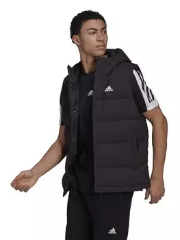 Утепленный жилет Adidas Sportswear Helionic Hooded Down, черный