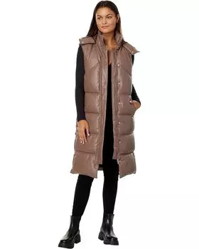 Утепленный жилет Avec Les Filles Faux Leather Puffer, цвет Caribou