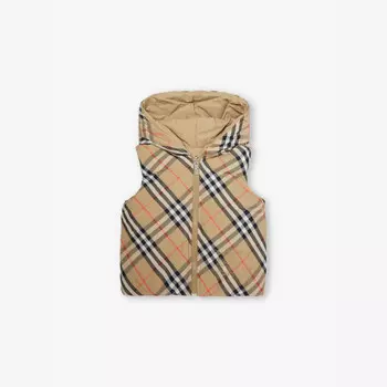 Утепленный жилет Axel Checked от 12 месяцев до 2 лет Burberry, желтый