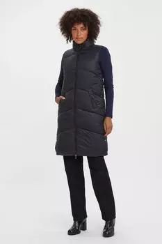 Утепленный жилет без рукавов длинного кроя Vero Moda, черный
