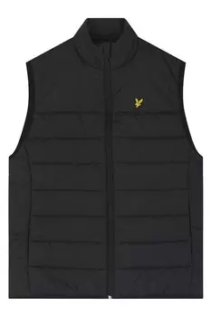 Утепленный жилет без рукавов для мальчиков Lyle & Scott, черный