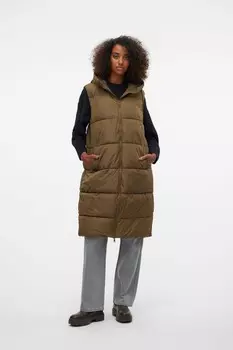Утепленный жилет без рукавов с капюшоном Vero Moda, зеленый