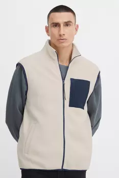 Утепленный жилет BLEND Fleece Kunstfell bergangs Jacke rmellos ohne Kapuze, светло серый