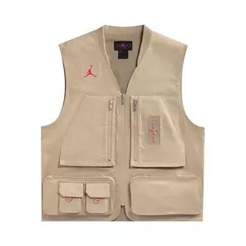 Утепленный жилет Cactus Jack by Travis Scott x Jordan Utility Vest (Asia Sizing) 'Desert/Khaki/University Red', желто-коричневый