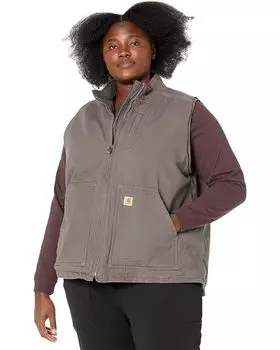 Утепленный жилет Carhartt Plus Size OV277 Sherpa Lined Mock Neck, цвет Taupe Gray