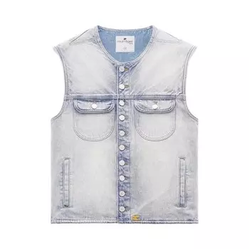 Утепленный жилет Courrges Multiflex Denim Vest, синий