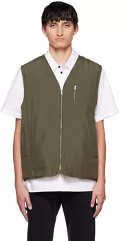 Утепленный жилет цвета хаки Helmut Lang