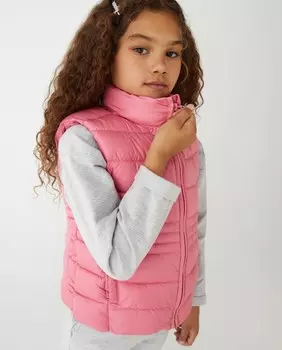 Утепленный жилет для девочки на молнии El Corte Ingls, розовый
