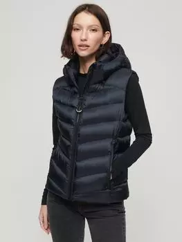 Утепленный жилет Fuji с капюшоном Superdry, затмение темно-синий
