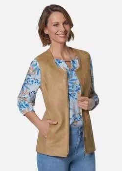 Утепленный жилет GOLDNER Velourslederimitat, кэмел