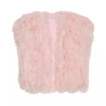Утепленный жилет Gucci Vest With Feathers 'Light Pink', розовый