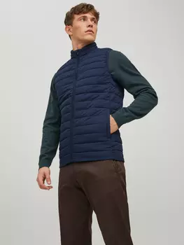 Утепленный жилет Jack & Jones Stepp bergangs Jacke Blouson ohne rmel JJERECYCLE, синий