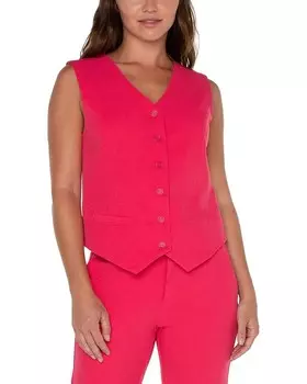 Утепленный жилет Liverpool Los Angeles Vest with Welt Pockets Luxe Stretch Suiting, цвет Pink Punch