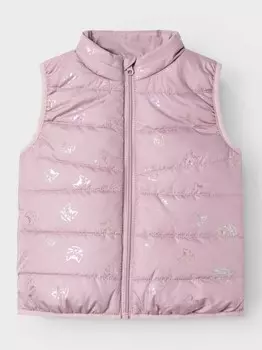 Утепленный жилет Name It NMFMYLANE VEST FOIL2, розовый