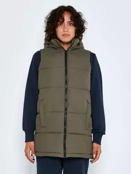 Утепленный жилет Noisy may Lange Wattierte Puffer bergangsjacke NMAURORA, оливковый