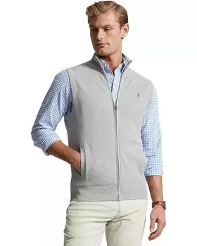 Утепленный жилет Polo Ralph Lauren Mesh-Knit Cotton Full-Zip Sweater, цвет Andover Heather