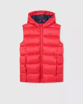 Утепленный жилет с капюшоном для мальчика Pepe Jeans, красный