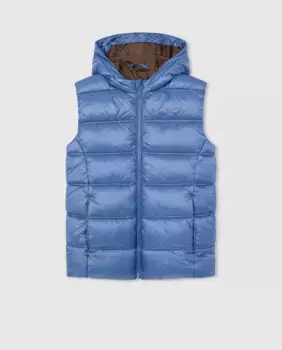 Утепленный жилет с капюшоном для мальчика Pepe Jeans, синий
