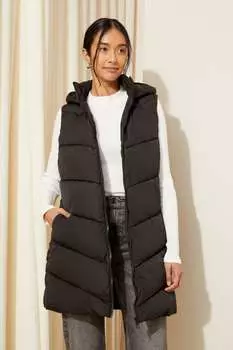 Утепленный жилет с капюшоном и шевроном Friends Like These, черный