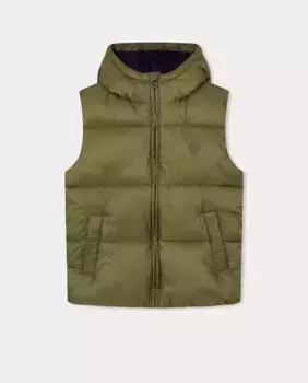 Утепленный жилет с капюшоном и застежкой-молнией Hackett, цвет Verde Militar