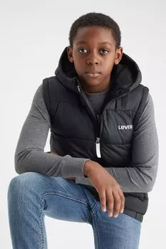 Утепленный жилет с логотипом Levi'S, черный