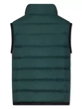 Утепленный жилет с логотипом Moncler Enfant, зеленый