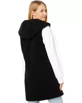 Утепленный жилет Sam Edelman Compact Curly Hooded Vest, черный