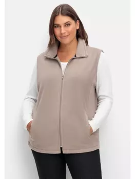Утепленный жилет sheego Fleece, серо коричневый